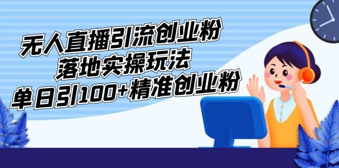 外面收费3980的无人直播引流创业粉落地实操玩法，单日引100+精准创业粉网创吧-网创项目资源站-副业项目-创业项目-搞钱项目念念云网创