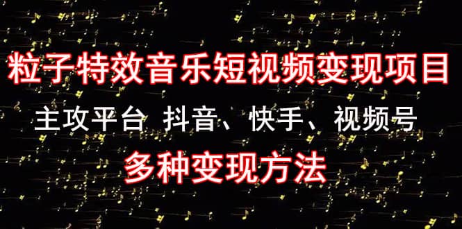 《粒子特效音乐短视频变现项目》主攻平台 抖音、快手、视频号 多种变现方法网创吧-网创项目资源站-副业项目-创业项目-搞钱项目念念云网创