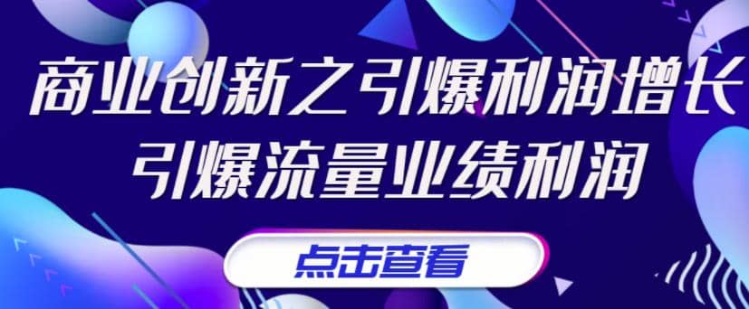《商业创新之引爆利润增长》引爆流量业绩利润网创吧-网创项目资源站-副业项目-创业项目-搞钱项目念念云网创