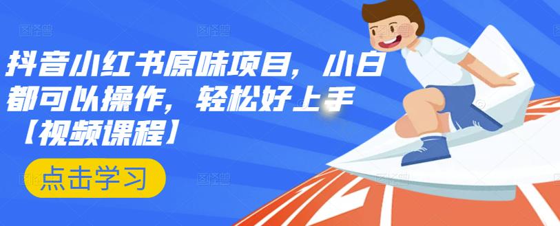 抖音小红书原味项目，小白都可以操作，轻松好上手【视频课程】网创吧-网创项目资源站-副业项目-创业项目-搞钱项目念念云网创