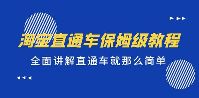 淘宝直通车保姆级教程，全面讲解直通车就那么简单网创吧-网创项目资源站-副业项目-创业项目-搞钱项目念念云网创