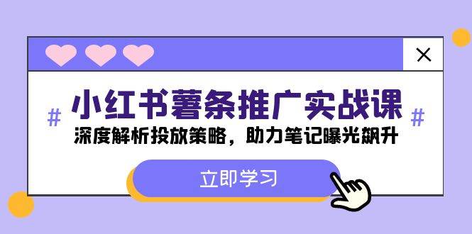 小红书-薯 条 推 广 实战课：深度解析投放策略，助力笔记曝光飙升网创吧-网创项目资源站-副业项目-创业项目-搞钱项目念念云网创