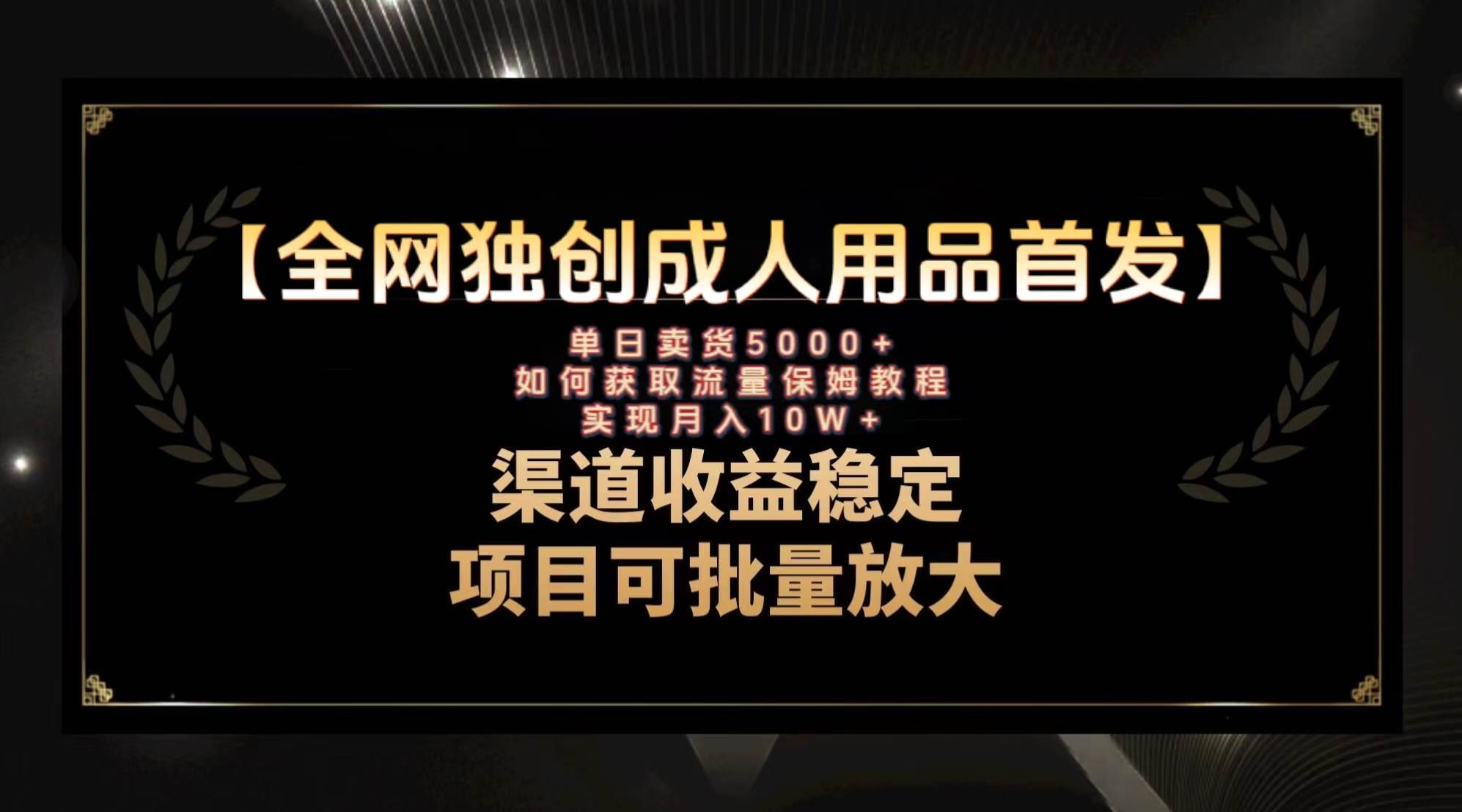 最新全网独创首发，成人用品赛道引流获客，月入10w保姆级教程网创吧-网创项目资源站-副业项目-创业项目-搞钱项目念念云网创