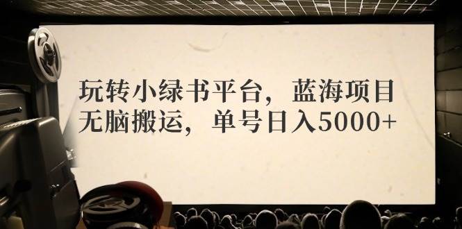 玩转小绿书平台，蓝海项目，无脑搬运，单号日入5000+网创吧-网创项目资源站-副业项目-创业项目-搞钱项目念念云网创