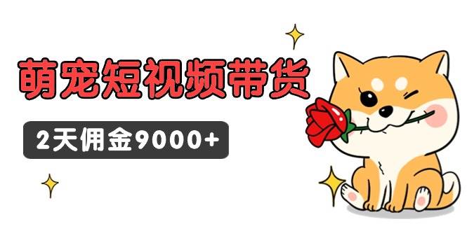 东哲日记·萌宠短视频带货，2天佣金9000+网创吧-网创项目资源站-副业项目-创业项目-搞钱项目念念云网创