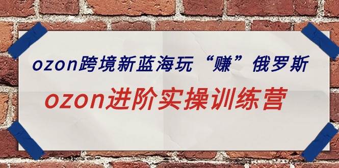 ozon跨境新蓝海玩“赚”俄罗斯，ozon进阶实操训练营网创吧-网创项目资源站-副业项目-创业项目-搞钱项目念念云网创