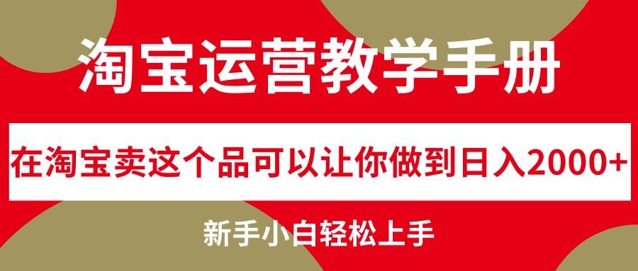 淘宝运营教学手册，在淘宝卖这个品可以让你做到日入2000+，新手小白轻…网创吧-网创项目资源站-副业项目-创业项目-搞钱项目念念云网创