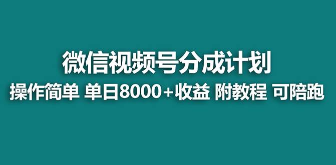 【蓝海项目】视频号分成计划最新玩法，单天收益8000+，附玩法教程网创吧-网创项目资源站-副业项目-创业项目-搞钱项目念念云网创