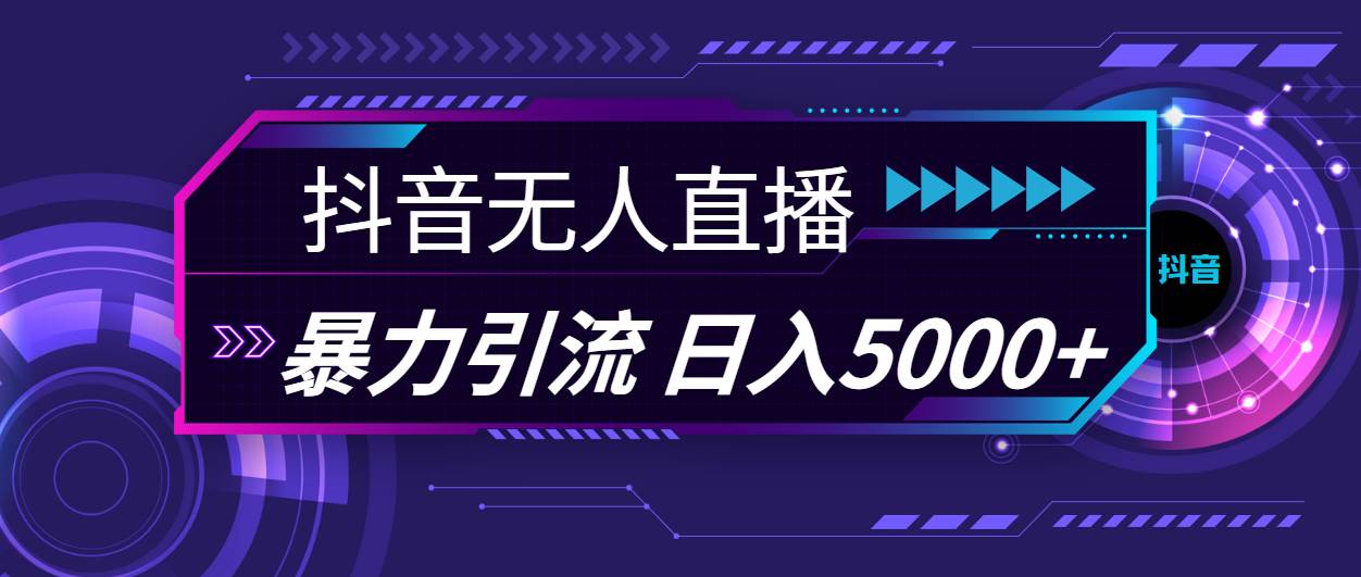 抖音无人直播，暴利引流，日入5000+网创吧-网创项目资源站-副业项目-创业项目-搞钱项目念念云网创