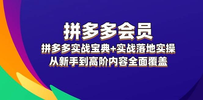 拼多多 会员，拼多多实战宝典+实战落地实操，从新手到高阶内容全面覆盖网创吧-网创项目资源站-副业项目-创业项目-搞钱项目念念云网创