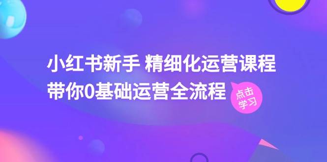 小红书新手 精细化运营课程，带你0基础运营全流程（41节视频课）网创吧-网创项目资源站-副业项目-创业项目-搞钱项目念念云网创
