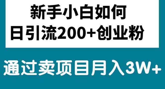 新手小白日引流200+创业粉,通过卖项目月入3W+网创吧-网创项目资源站-副业项目-创业项目-搞钱项目念念云网创