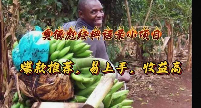 奥德彪经典语录小项目，爆款推荐，易上手，收益高网创吧-网创项目资源站-副业项目-创业项目-搞钱项目念念云网创