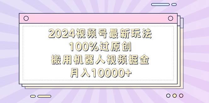2024视频号最新玩法，100%过原创，搬用机器人视频掘金，月入10000+网创吧-网创项目资源站-副业项目-创业项目-搞钱项目念念云网创