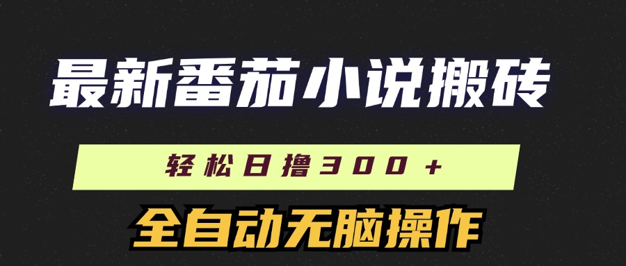 最新番茄小说搬砖，日撸300＋！全自动操作，可矩阵放大网创吧-网创项目资源站-副业项目-创业项目-搞钱项目念念云网创