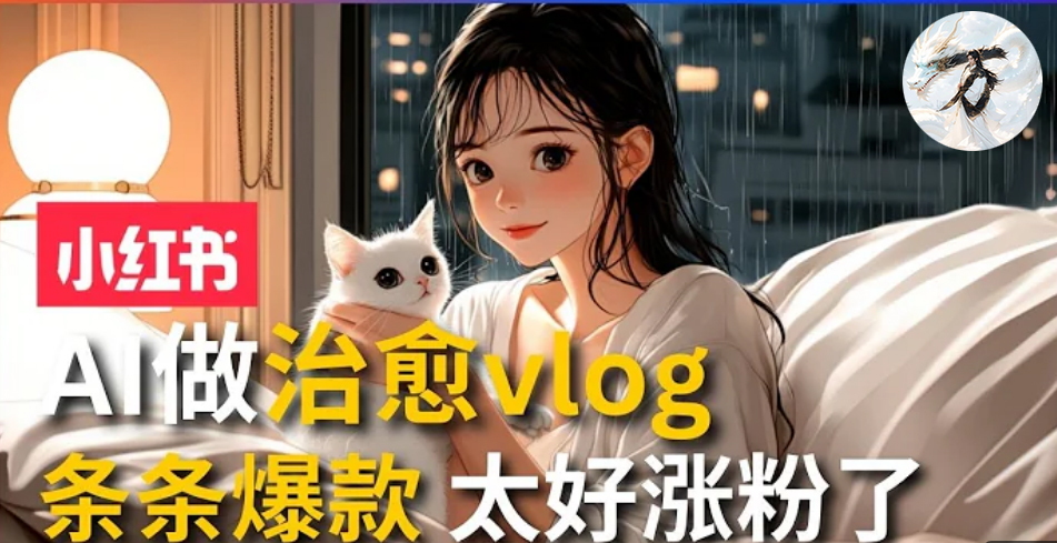 AI治愈系vlog动画视频，小红书7天 涨粉破千，商单报价1500+，0成本制作，日入2000+，有手就会 网创吧-网创项目资源站-副业项目-创业项目-搞钱项目念念云网创
