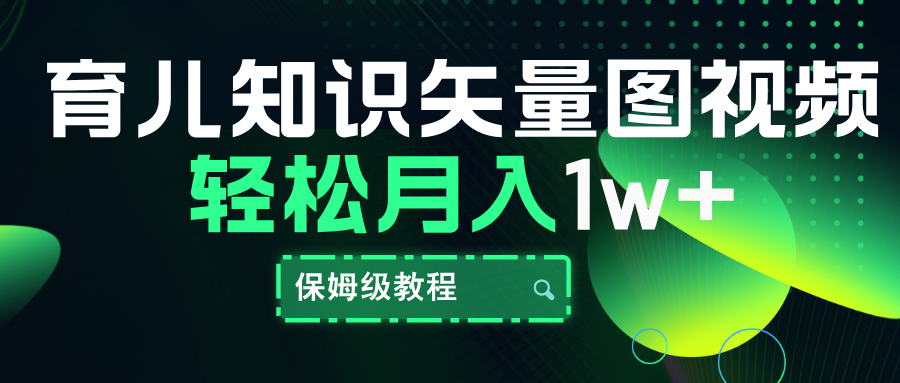 育儿知识矢量图视频，条条爆款，保姆级教程，月入10000+网创吧-网创项目资源站-副业项目-创业项目-搞钱项目念念云网创