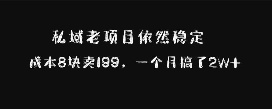 私域老项目依然稳定，成本8块卖199，一个月搞了2W+网创吧-网创项目资源站-副业项目-创业项目-搞钱项目念念云网创
