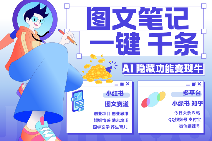小红书小绿书 秒生图文一键千条 轻松变现3W+网创吧-网创项目资源站-副业项目-创业项目-搞钱项目念念云网创