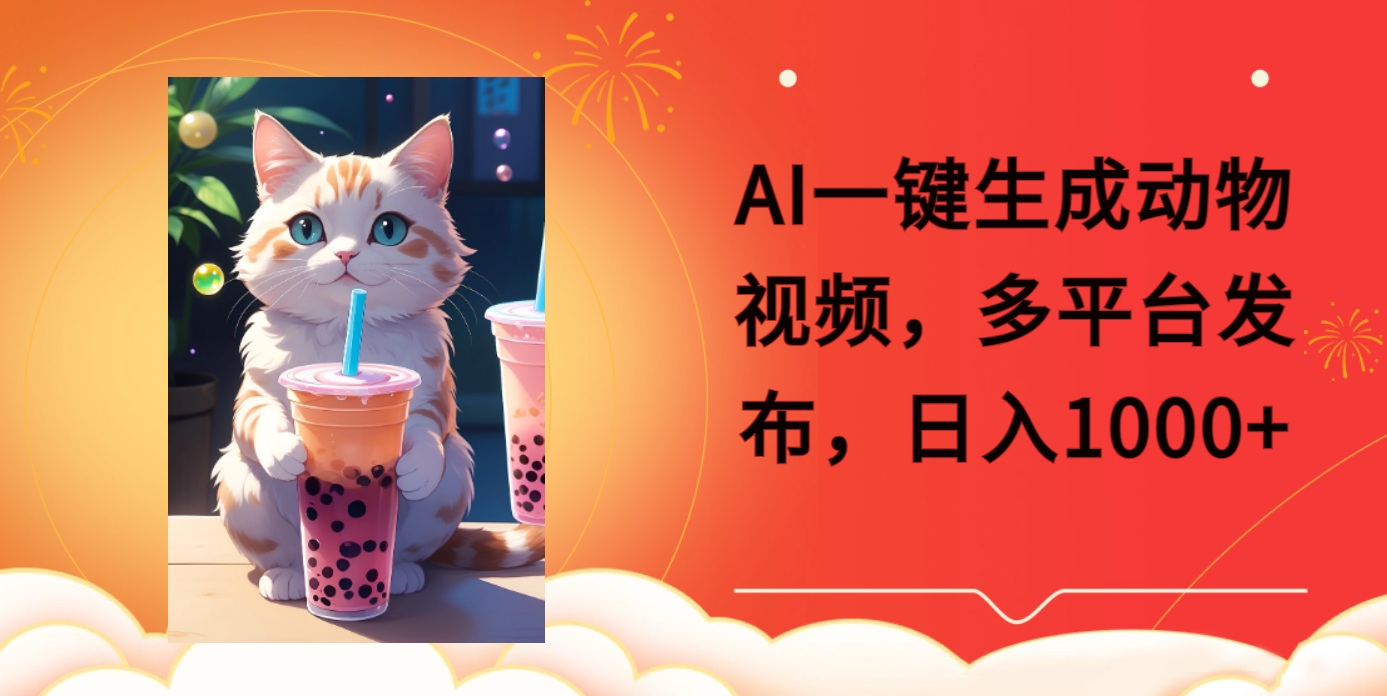 AI一键生成动物搞笑视频，多平台发布，轻松破千万播放，日入2000+网创吧-网创项目资源站-副业项目-创业项目-搞钱项目念念云网创