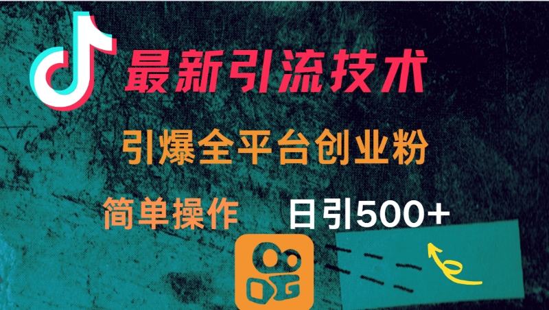 最新引流方法，引爆全平台创业粉操作简单，日引300＋网创吧-网创项目资源站-副业项目-创业项目-搞钱项目念念云网创