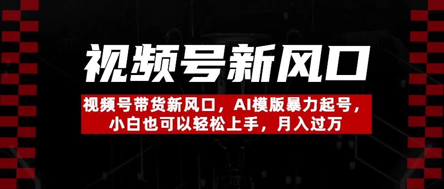 视频号带货新风口，AI模版暴力起号，小白也可以轻松上手，月入过万网创吧-网创项目资源站-副业项目-创业项目-搞钱项目念念云网创