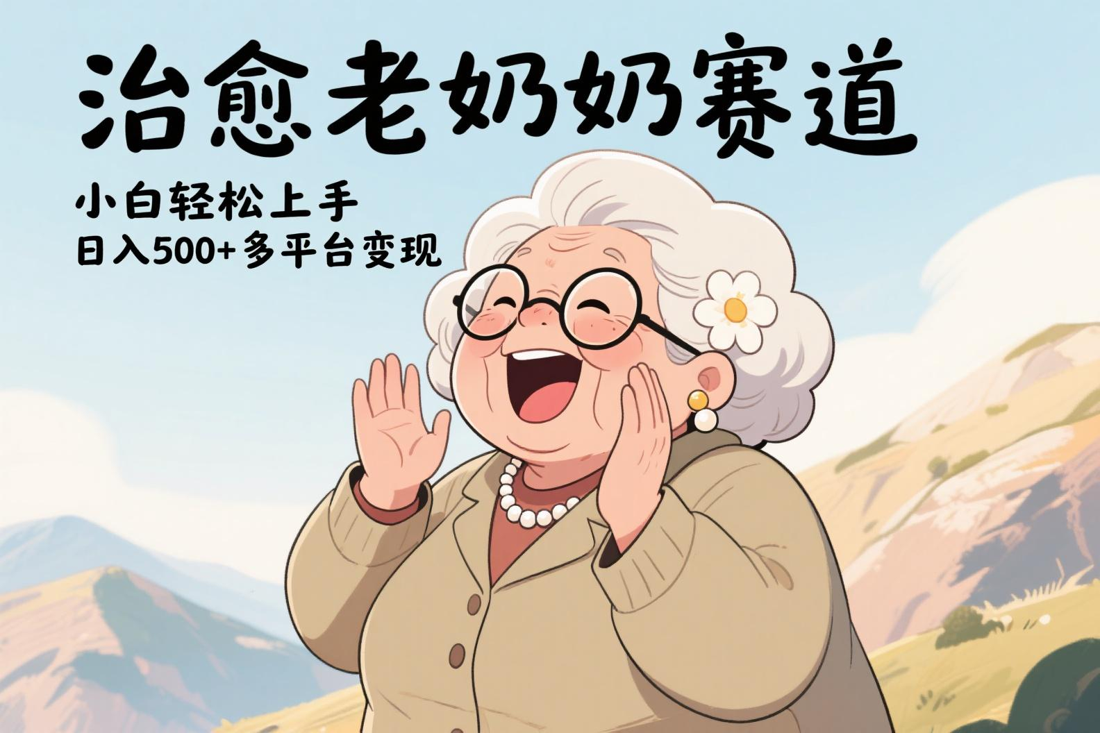 视频号治愈老奶奶赛道，小白轻松上手，日入500+多平台变现网创吧-网创项目资源站-副业项目-创业项目-搞钱项目念念云网创