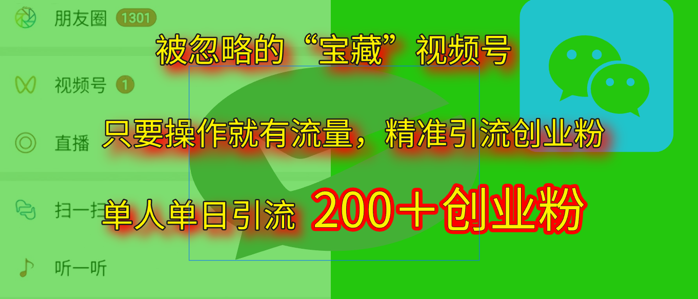 2025.5月最新被忽略的“宝藏”视频号，精准日引流200+网创吧-网创项目资源站-副业项目-创业项目-搞钱项目念念云网创