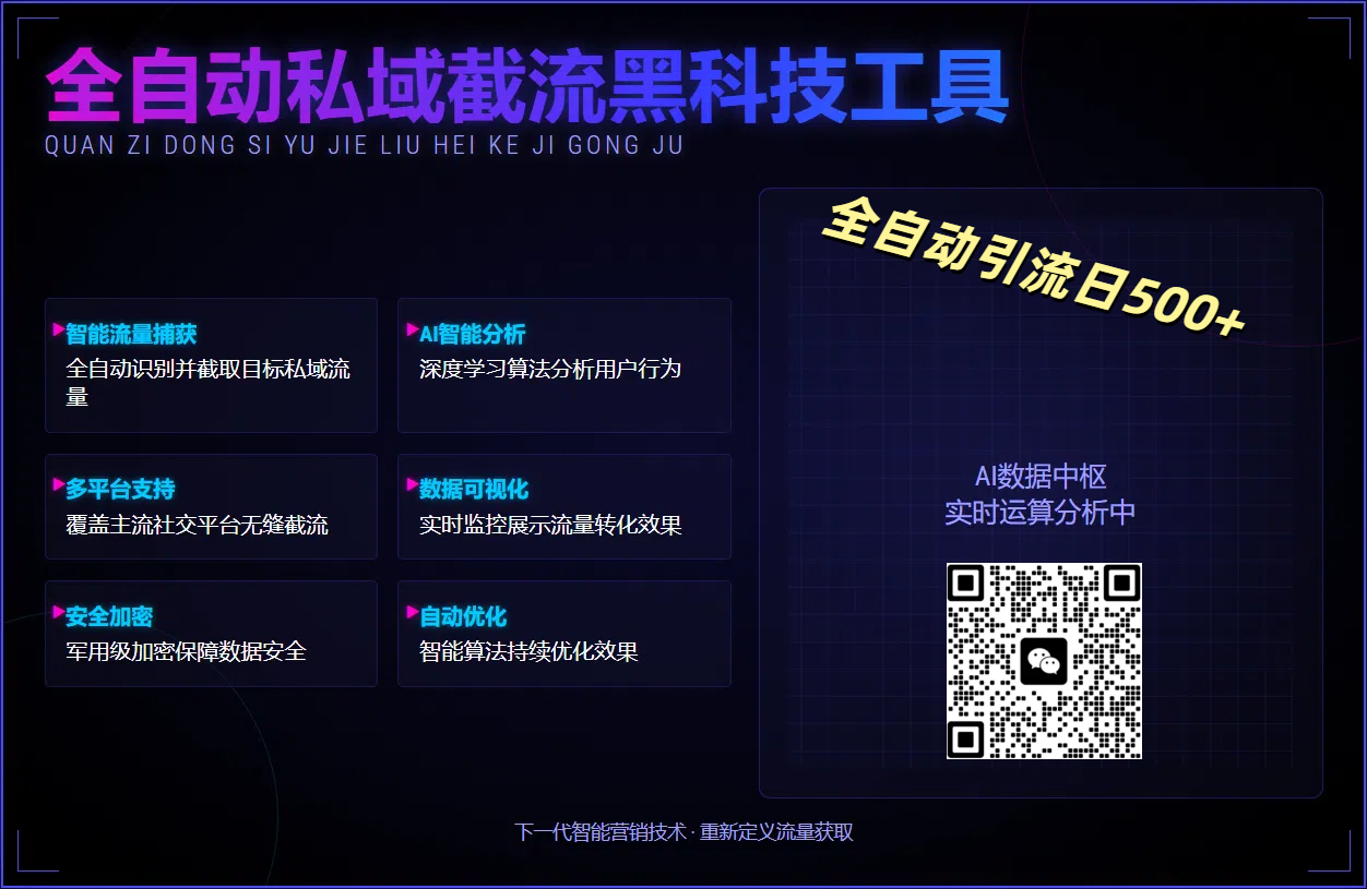 全自动私域截流黑科技工具——全自动引流日500+网创吧-网创项目资源站-副业项目-创业项目-搞钱项目念念云网创